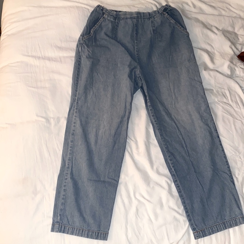 Baggy jeans with elastic waist